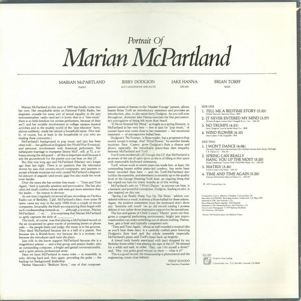 Marian McPartland : Portrait Of Marian McPartland (LP, Album)