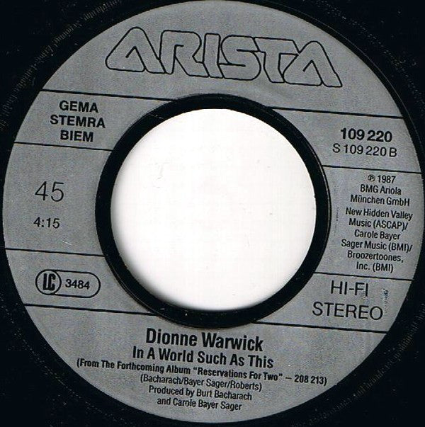 Dionne Warwick & Jeffrey Osborne : Love Power (7", Single)