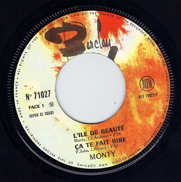 Monty (6) : Le Rythm And Blues (7", EP)