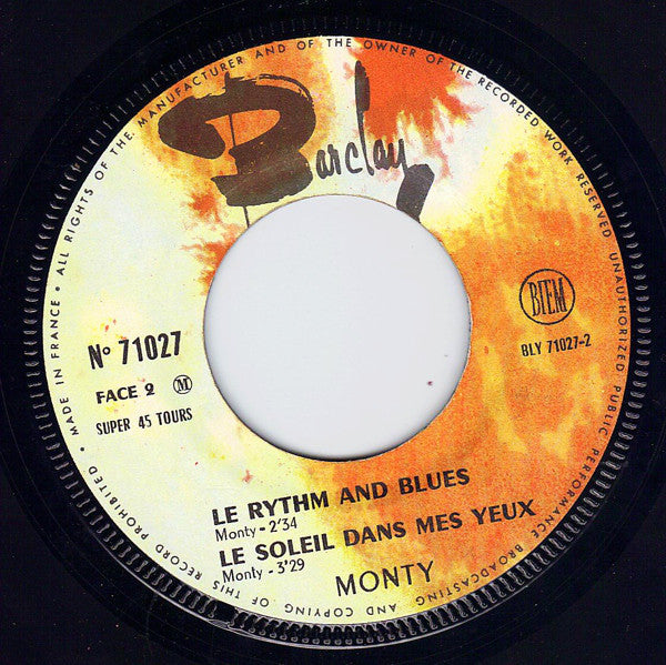 Monty (6) : Le Rythm And Blues (7", EP)