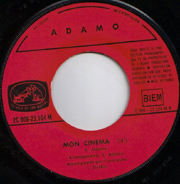 Adamo : Petit Bonheur / Mon Cinéma (7")