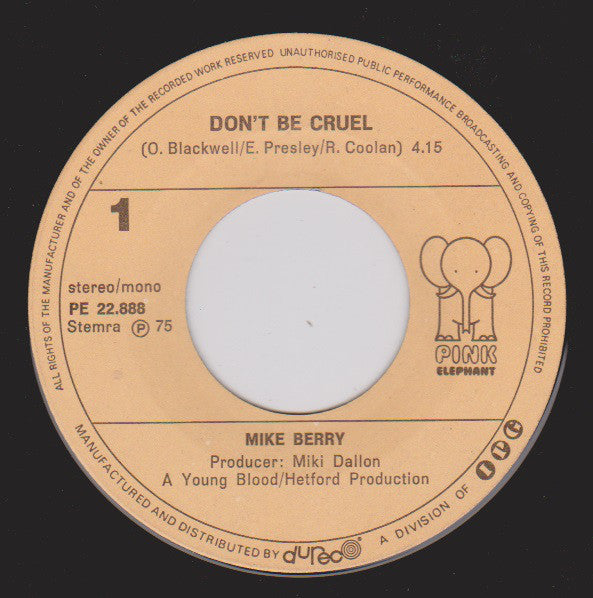 Mike Berry : Don't Be Cruel (7", Single)