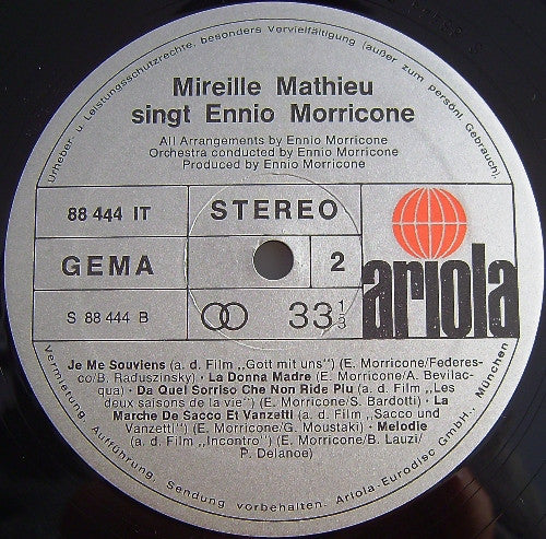 Mireille Mathieu / Ennio Morricone : Mireille Mathieu Singt Ennio Morricone (LP, Album, Gat)