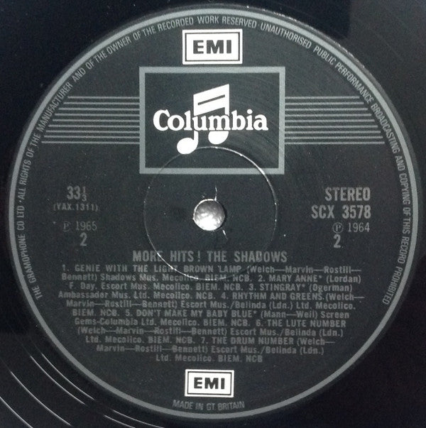 The Shadows : More Hits! The Shadows (LP, Comp, RE)