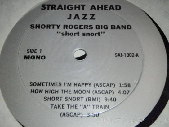 Shorty Rogers Big Band : Short Snort (LP, Album, Mono)