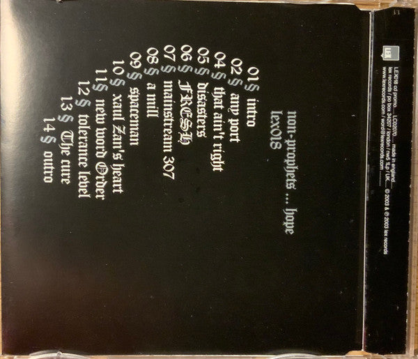 Non-Prophets : Hope (CD, Album, Promo)