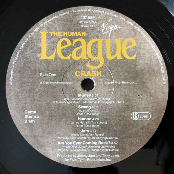 The Human League : Crash (LP, Album, Gat)