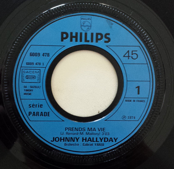 Johnny Hallyday : Prends Ma Vie (7", Single)