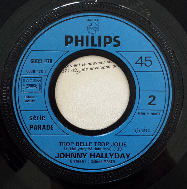 Johnny Hallyday : Prends Ma Vie (7", Single)