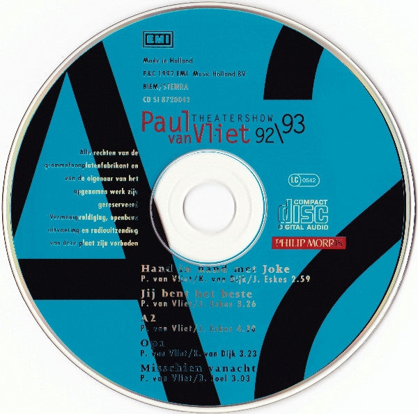 Paul van Vliet (2) : Theatershow 92 / 93 (CD, Album)