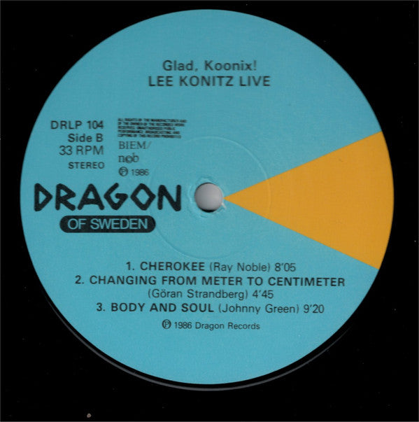Lee Konitz : Glad, Koonix! (Lee Konitz Live In Sweden) (LP, Album)