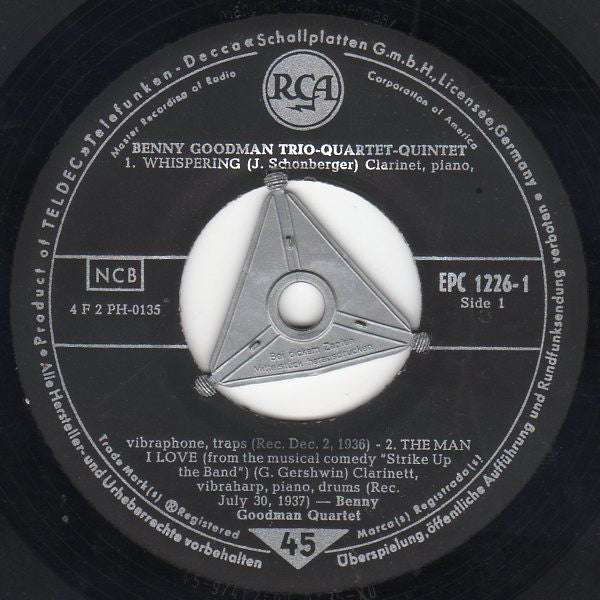 Benny Goodman Trio - The Benny Goodman Quartet - The Benny Goodman Quintet : Benny Goodman Trio-Quartet-Quintet (7", EP)