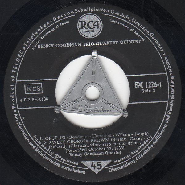 Benny Goodman Trio - The Benny Goodman Quartet - The Benny Goodman Quintet : Benny Goodman Trio-Quartet-Quintet (7", EP)