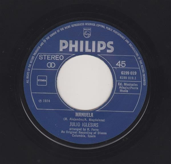 Julio Iglesias : Manuela  (7")