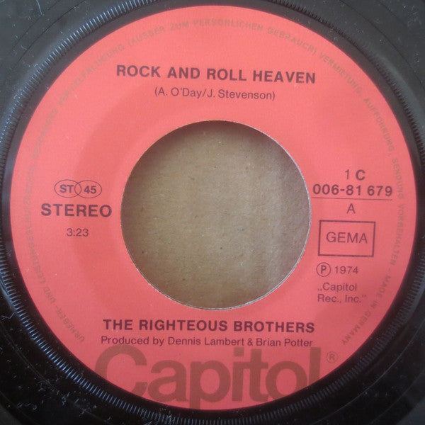 The Righteous Brothers : Rock And Roll Heaven (7", Single)