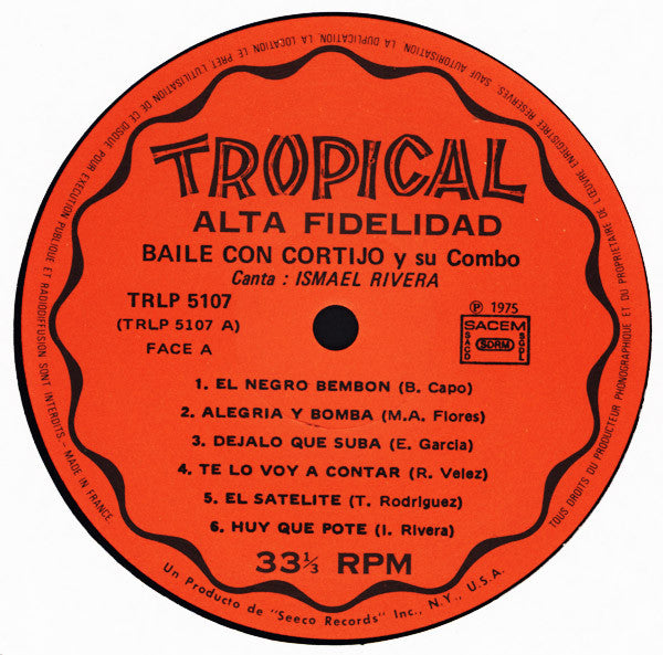 Cortijo Y Su Combo Con Ismael Rivera : Baile Con Cortijo Y Su Combo (LP, Album, RE, RP)