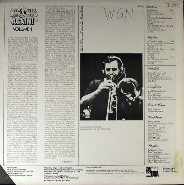 Rob McConnell & The Boss Brass : Again! Volume 1 (LP, Album)