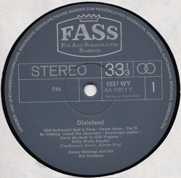 Ronny Hastings And His Hot Stompers : Dixieland (LP, Album)