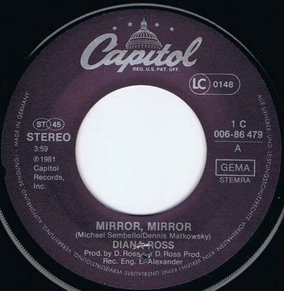 Diana Ross : Mirror Mirror (7", Single)