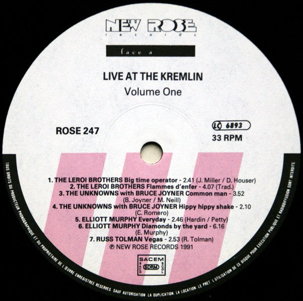 Various : Live At The Kremlin Volume One (LP, Comp)