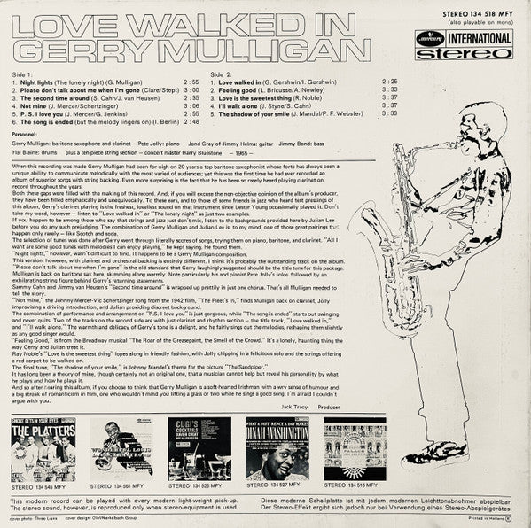 Gerry Mulligan : Love Walked In (LP, Album, RE)