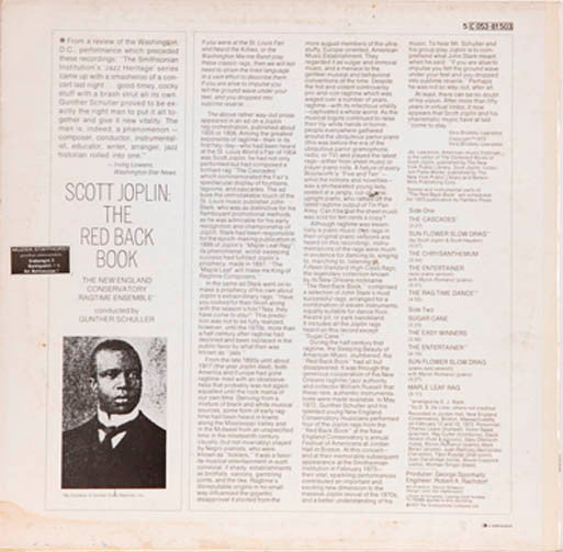 Scott Joplin - The New England Conservatory Ragtime Ensemble Conducted By Gunther Schuller : The Red Back Book (LP, Album)