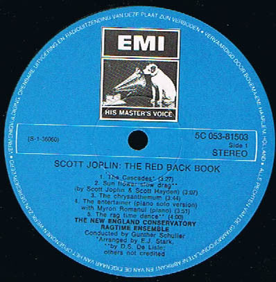 Scott Joplin - The New England Conservatory Ragtime Ensemble Conducted By Gunther Schuller : The Red Back Book (LP, Album)