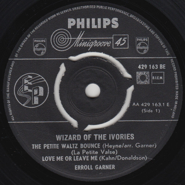 Erroll Garner : Wizard Of The Ivories (7", EP)