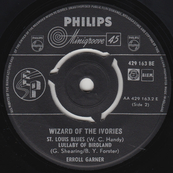 Erroll Garner : Wizard Of The Ivories (7", EP)
