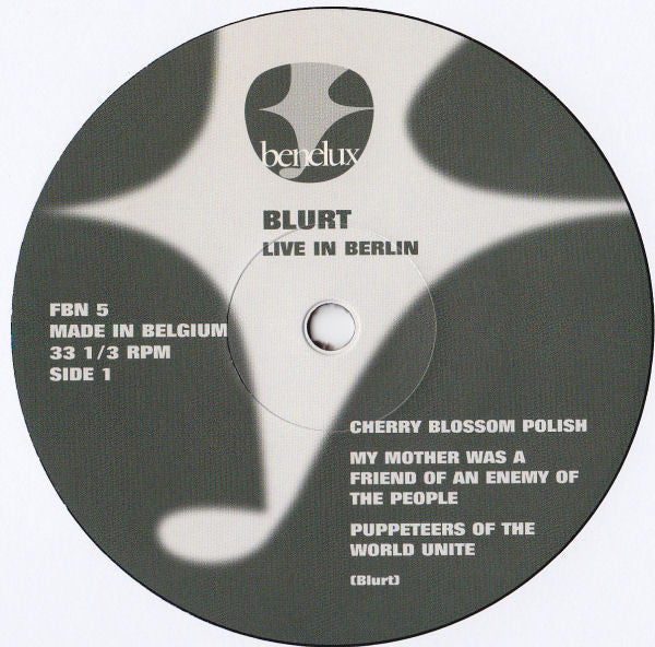 Blurt : Live In Berlin (10" + 7" + Ltd)