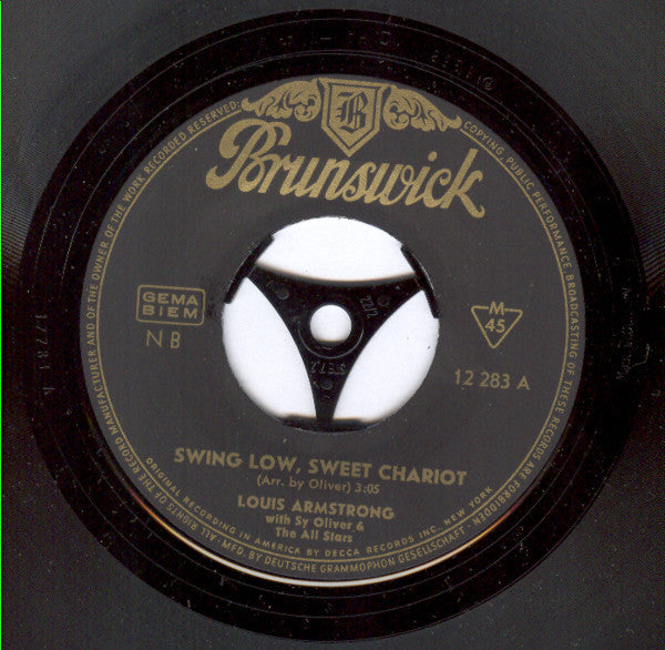 Louis Armstrong : Swing Low Sweet Chariot (7", Single, RE)