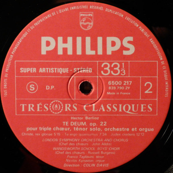 Berlioz* - Colin Davis*, London Symphony Orchestra & Chorus* : Te Deum (LP, RE, Gat)