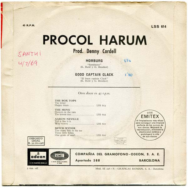Procol Harum : Homburg (7", Single)