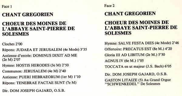 Chœur Des Moines De L'Abbaye Saint-Pierre De Solesmes, Dom Joseph Gajard : Gregoriaanse / Grégorienne Anthologie (2xLP, Comp)