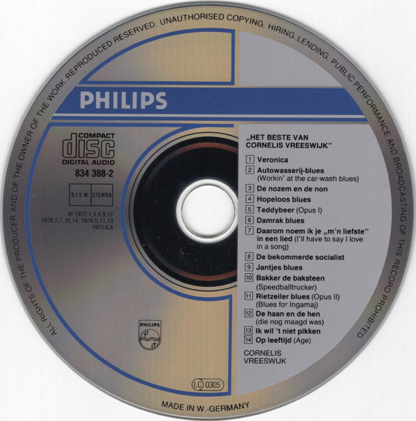 Cornelis Vreeswijk : Het Beste Van Cornelis Vreeswijk (CD, Comp)