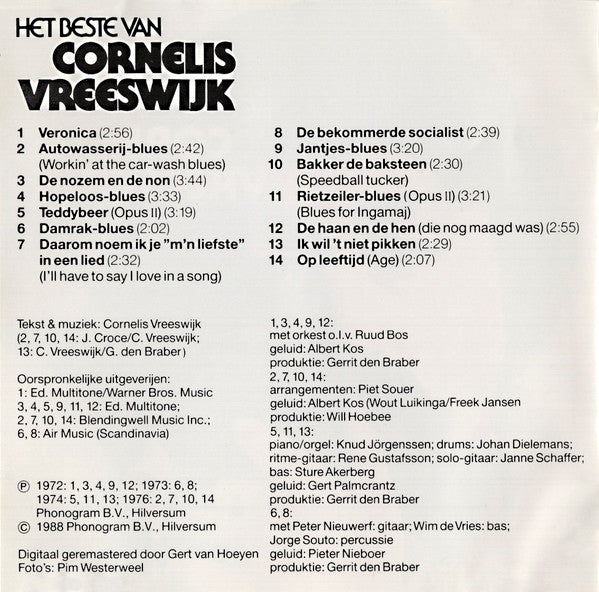 Cornelis Vreeswijk : Het Beste Van Cornelis Vreeswijk (CD, Comp)