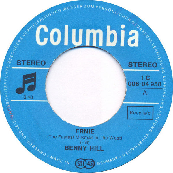 Benny Hill : Ernie (The Fastest Milkman In The West) (7", Single)