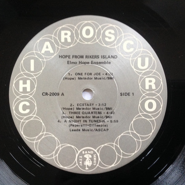Elmo Hope Ensemble : Hope From Rikers Island (LP, Album, RE)