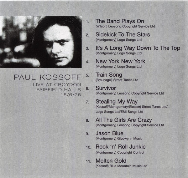 Paul Kossoff : Live At Croydon Fairfield Halls 15/6/75 (CD, Album)