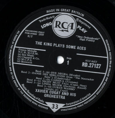 Xavier Cugat And His Orchestra : The King Plays Some Aces (LP, Album, Mono)
