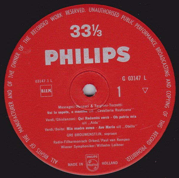 Gré Brouwenstijn : Gré Brouwenstijn Sopraan (LP)