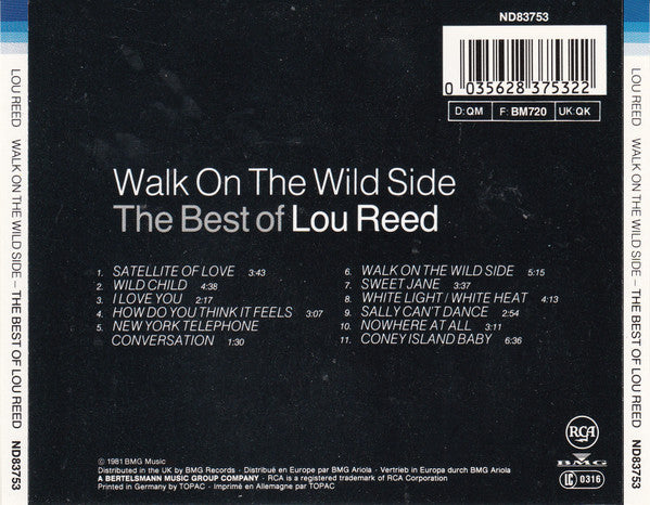 Lou Reed : Walk On The Wild Side - The Best Of Lou Reed (CD, Comp, RE)