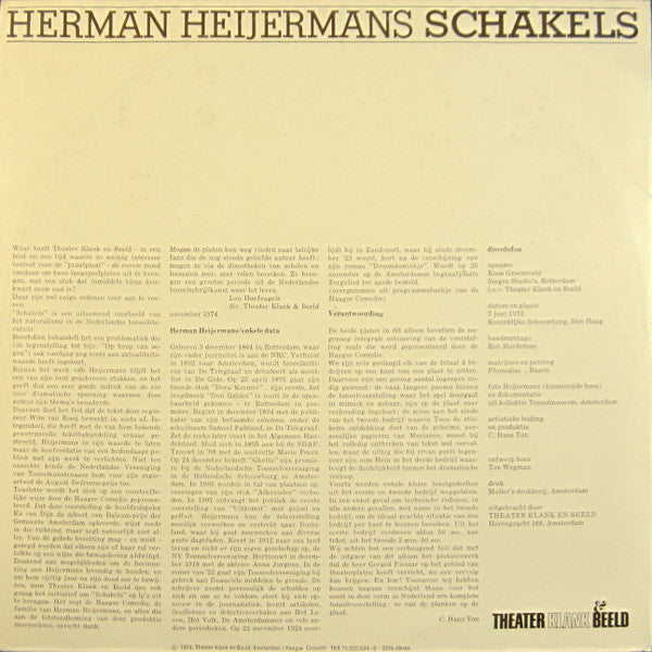 Haagse Comedie : Herman Heijermans Schakels (2xLP, Gat)