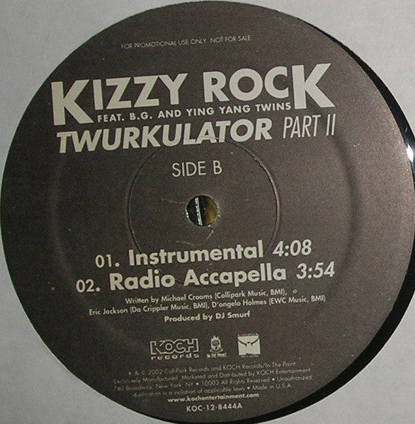 DJ Kizzy Rock : Twurkulator Part II (12", Promo)