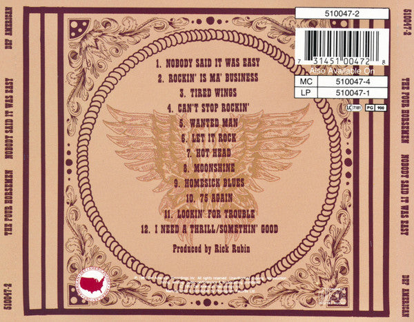 The Four Horsemen : Nobody Said It Was Easy (CD, Album)