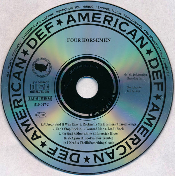 The Four Horsemen : Nobody Said It Was Easy (CD, Album)