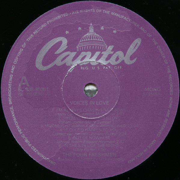 The Four Freshmen : Voices In Love (LP, Album, Mono)