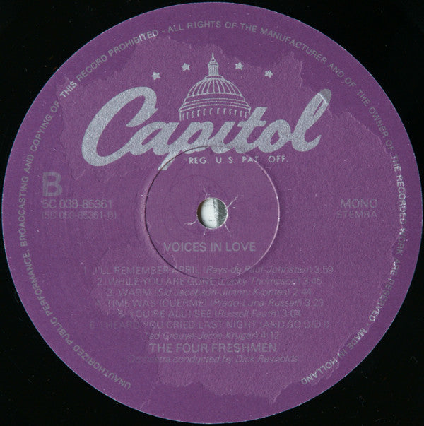 The Four Freshmen : Voices In Love (LP, Album, Mono)