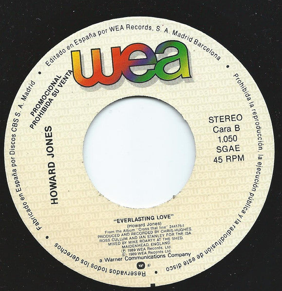 Howard Jones : Everlasting Love (7", Single, Promo)