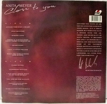 Anita Meyer : Close To You - The Most Beautiful Songs Of Burt Bacharach (LP, Album)